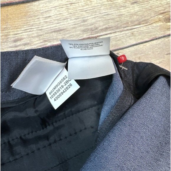 Anne Klein Women's Herringbone Slim-Leg Pants Marine Blue 6 - Picture 7 of 7